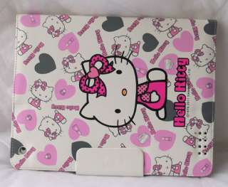 Hello Kitty leather case stand for apple iPad2 purple  
