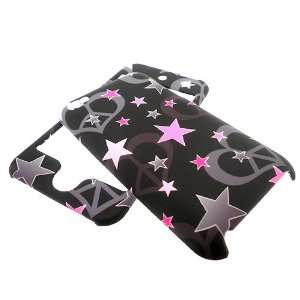  APPLE IPOD TOUCH 4 BLACK STARS SNAP ON HARD COVER CASE Cell 