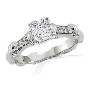 65 Ct Asscher Cut Diamond Engagement Ring Channel Set CUTEXCELLENT 