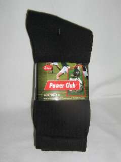 Mens Power Club Black Athletic Sports Crew Socks  