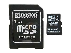    Kingston 32GB Micro SDHC Flash Card Model SDC4/32GB