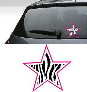 Stickers Decals Zebra print STAR Two COLORS Car  