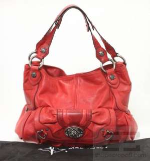 Makowsky Distressed Red Leather Handbag  