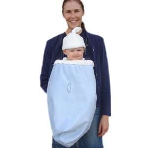  Kover, Baby Carrier Cover With Hat, Faux Suede Sherpa Light Blue Baby