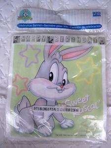 BABY Looney Tunes Party Happy 1st Birthday BANNER Taz *  