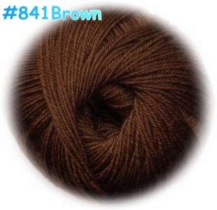 SALE Silk wool cashmere soft warm baby yarn Knitting #841 brown free 
