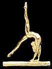 Silvertone Back Walkover Gymnast Pin   BOLD & GLOSSY