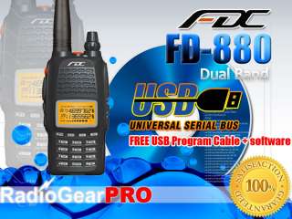 FDC FD 880 Dual Band Radio 136 174 400 480​Mhz + USB Program Cable 