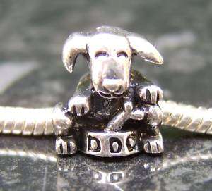 SP dog, bowl & bone EUROPEAN charm bracelet bead  