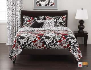 Poppy Forest Red White Black Floral SIS Bed in a Bag Set Choose Size 