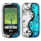   LG VN270 Cosmos Touch Blue Vines 2D Silver Accessory Case Cover
