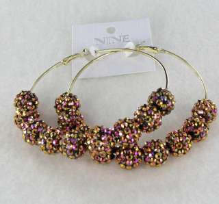   Poparazzi Celebrity Inspired Basketball Wives style AB hoop earrings