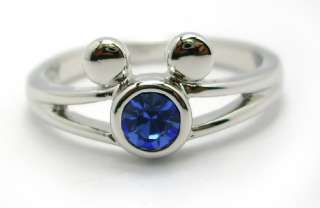 Mickey Mouse Ring Sapphire Crystal Birthstone September  