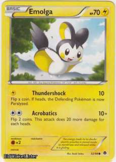   # 32 Emolga Common Pokemon Card Black & White Emerging Powers  