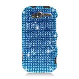 For HTC MYTOUCH 4G FULL DIAMOND CASE Bling Aqua Blue Phone Cover 