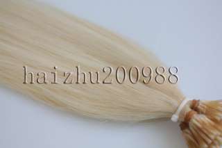   26 AAA REMY STICK TIP HUMAN HAIR EXTENSIONS LIGHTEST BLONDE #60,100g