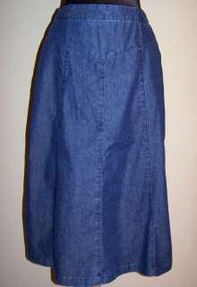 ALFRED DUNNER Color Revival Gored Blue Denim Skirt, 8 *NWT $42 