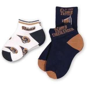 For Bare Feet St. Louis Rams Girls Socks (2 Pack) Sports 