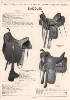 Over Forty Different Saddles. Catalog includes Bridles, Saddle 