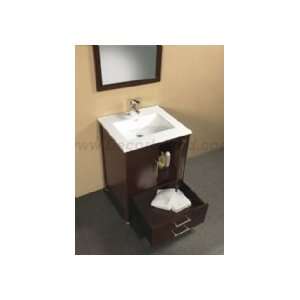  24 Bathroom Vanity Set W/ Single Hole Ceramic Sinktop & Wood Framed 
