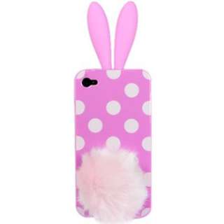 Circle Dot Silicone Hard Bunny Rabbit Rubber Case For Apple iPhone 4G 