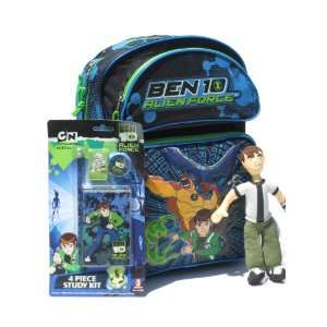  Ben 10 Alien Force Backpack Pencil Set & Plush Doll Toys 