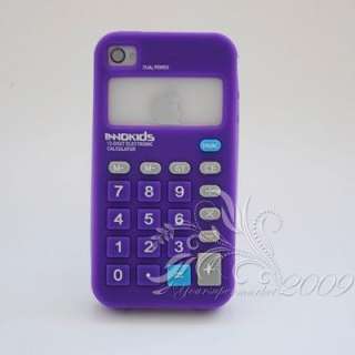 purple Calculator Design Silicon Case For Iphone 4G au  