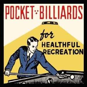 Pocket Billiards for Healthful Recreation Retro Series. 12.00 inches 