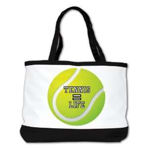  Shoulder Bag Purse (2 Sided) Black Tennis Equals Life 