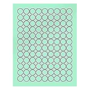  (6 SHEETS) 648 3/4 CIRCLE BLANK GREEN STICKERS FOR INKJET 