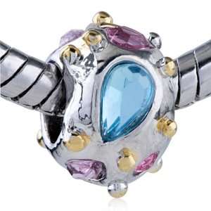   Pale Blue Crystal Charm Bead Fits Pandora Bracelet Pugster Jewelry