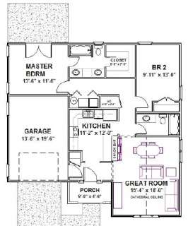 Complete House Plans    1127 s/f    2 bed/2 bath  