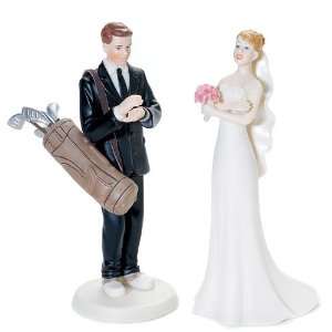  Bride and Groom Golf Cake Topper