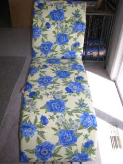 CHAISE LOUNGE CUSHION YELLOW + BLUE FLORAL REVERSIBLE  