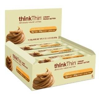 thinkThin Protein Bar, Creamy Peanut Butter, Gluten Free, 2.1 Ounce 