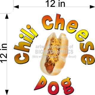 CHILI CHEESE HOT DOG VINYL FOOD DECAL CONCESSION STAND  