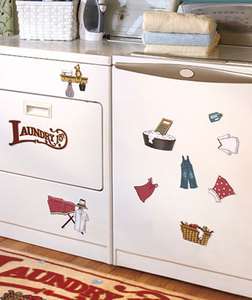 Washer and Dryer Magnets Kids Love them Laundry Room Collection Decor 