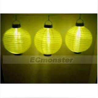 New 10 Yellow Solar Chinese Lantern Party Wedding Light Garden Lamp 