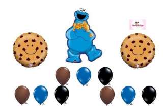 Chocolate Chip Cookie Monster Birthday Balloon Set Lot  
