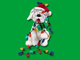   dog with christmas lights personalized christmas ornament by deb co oh