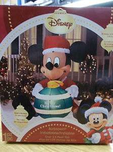 NEW DISNEY MICKEY MOUSE CHRISTMAS ORNAMENT INFLATABLE AIRBLOWN 3.5 