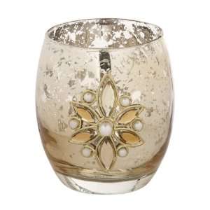    Christmas Holiday Glass Votive Candle Holder Decor