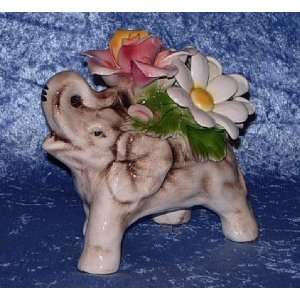  Capodimonte Standing Elephant with Flowers Patio, Lawn 