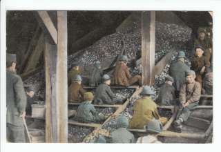 Miners in Mine Shaft Coal Mining Child Old Postcard Vintage Mine Rare 