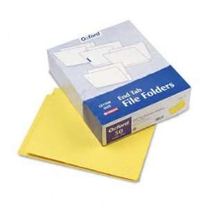 End Tab Folders, 3/4 Exp., 2 Fasteners, 2 Ply Tab, Letter, Yellow, 50 