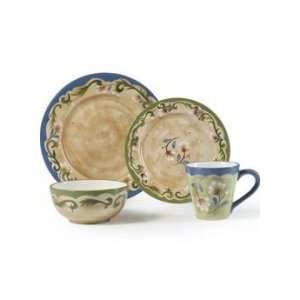   Tuscany Floral 16 Pc Dinnerware Set. Service for 4.