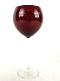 LENOX WINE GLASSES RUBY RED GEMS CHRISTMAS BALLOON   16oz   NEW 
