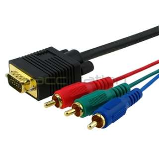 6FT VGA/HD15/SVGA/RGB to 3 RCA COMPONENT TV/HDTV CABLE  