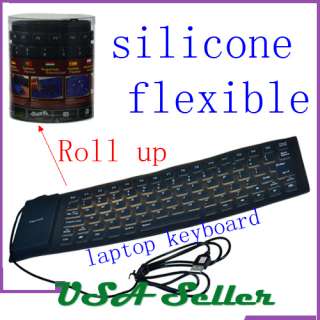 USB 2.0 Silicone Roll Up Foldable PC Computer Keyboard  