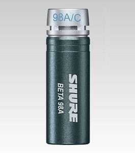 Shure Beta 98AD/C Miniature Condenser Supercardioid Microphone + A98D 